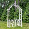 10.5ft. Iron Garden Gate w/Floral Embellishments - Antique White