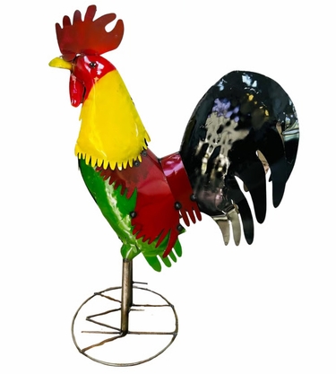 10 Ft. Giant Fighting Giro Rooster - Recycled Metal - Click to enlarge