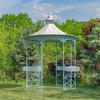 11.6ft. Pagoda Style Iron Gazebo w/Side Planters -  Light Blue