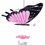 11" Large Butterfly Wind Chime - Pink