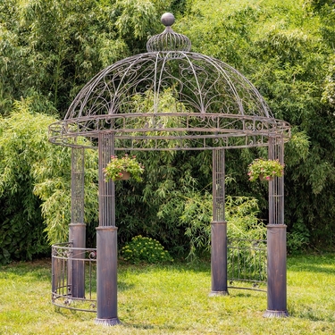12.5ft. Classic Round Iron Garden Gazebo - Antique Bronze - Click to enlarge