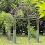 12.5ft. Classic Round Iron Garden Gazebo - Antique Green