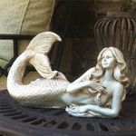 12" Lovely Lying Mermaid - Antique White