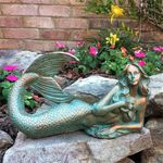 12" Lovely Lying Mermaid - Bronze Patina
