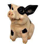 12" Whimsy Pig Statue - Black Spotted