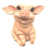 12" Whimsy Pig Statue - Priscilla Pink