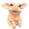 12" Whimsy Pig Statue - Priscilla Pink
