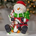 13.5" Snowman & Penguin Light-Up Christmas Decoration