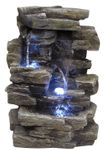 13" Rock Falls Tabletop Fountain w/LED Lights