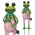 15" Pink Frog Garden Stake (Set of 2) 15" Pink Frog Garden Stake (Set of 2)
