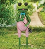 15" Pink Frog Garden Stake (Set of 2)