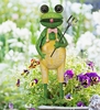 15" Yellow Frog Garden Stake (Set of 2)