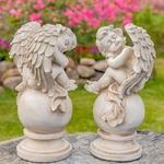 16" Cherub Statues on Globes (Set of 2) 16" Cherub Statues on Globes (Set of 2)