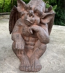 16" Gargoyle Daydreamer w/Wings - Antique Rust