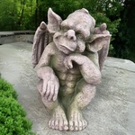 16" Gargoyle Daydreamer w/Wings - Moss Grey