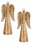 16" Gold Flame Angel Decor (Set of 2)