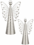 16" Metallic Silver Angel Decor (Set of 2)