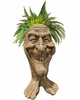 17" Lucky Face Planter - Stone Wash