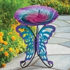 18" Birdbath w/Decorative Stand - Butterfly