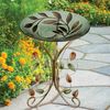 18" Birdbath w/Decorative Stand - Leaves