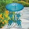 18" Birdbath w/Decorative Stand - Sea Turtles