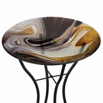 18" Birdbath w/Stand -Swirl Black