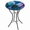 18" Birdbath w/Stand -Swirl Blue