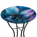 18" Birdbath w/Stand -Swirl Blue