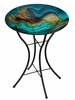 18" Birdbath w/Stand -Swirl Green