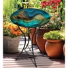 18" Birdbath w/Stand -Swirl Green