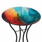 18" Birdbath w/Stand - Swirl Multi