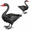 18" Black Swan Decor (Set of 2)