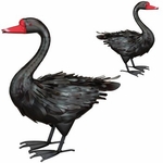 18" Black Swan Decor (Set of 2)