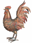 18" Copper Patina Rooster Decor