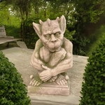 18" Gargoyle Classic Contemplative - Antique Rust