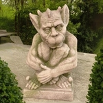 18" Gargoyle Classic Contemplative - Moss Grey