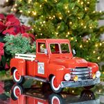 18" Red Metal Truck Decoration
