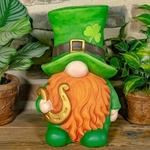 18" Shamrock Garden Gnome - Red Beard Horseshoe
