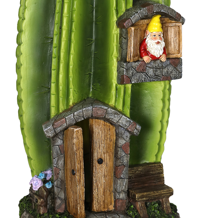 18" Solar Striped Cactus Gnome House only $79.99 at Garden Fun