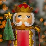 19" Metal Nutcracker Figurine w/Christmas Tree "Fritz"