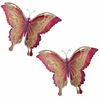 19" Pink Butterfly Wall Decor (Set of 2)