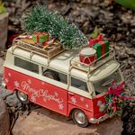 1970s Inspired Christmas Bus w/Wreath & Gifts