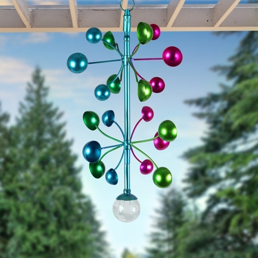 Colorful 2 Tiered Hanging Wind Spinner - Click to enlarge