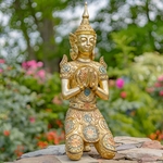 20.5" Buddha Statue Kneeling in Prayer w/Mandala