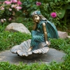 20" Fairy Garden Statue on Flower "Gardenia"