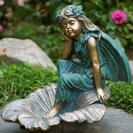 20" Fairy Garden Statue on Flower "Gardenia"