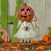 20" Jack-O-Lantern Ghost w/Spider & LED Lights