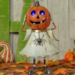 20" Jack-O-Lantern Ghost w/Spider & LED Lights 20" Jack-O-Lantern Ghost w/Spider & LED Lights