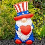 20" Patriotic Garden Gnome - Big Heart