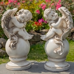 21" Cherub Statues on Globes (Set of 2) 21" Cherub Statues on Globes (Set of 2)